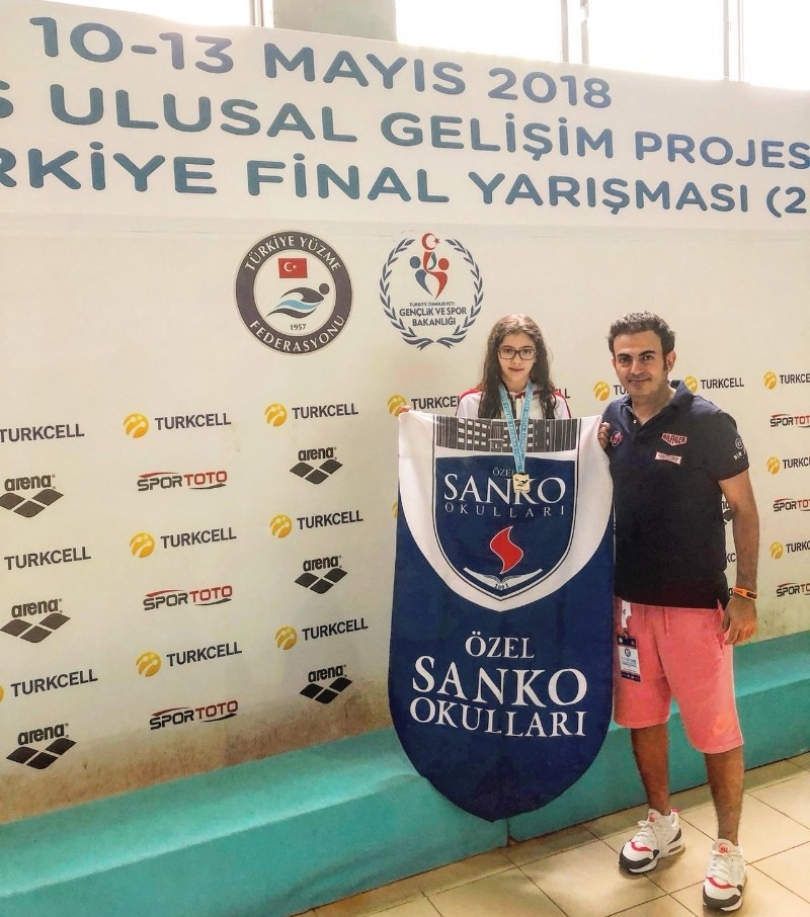 SANKO okulları yüzücüsü Beril Öztürk Türkiye ikincisi oldu