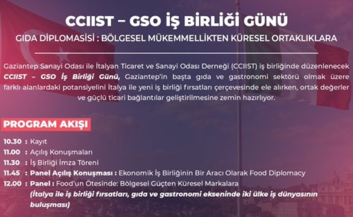 Gaziantep İtalya ile aynı sofrada