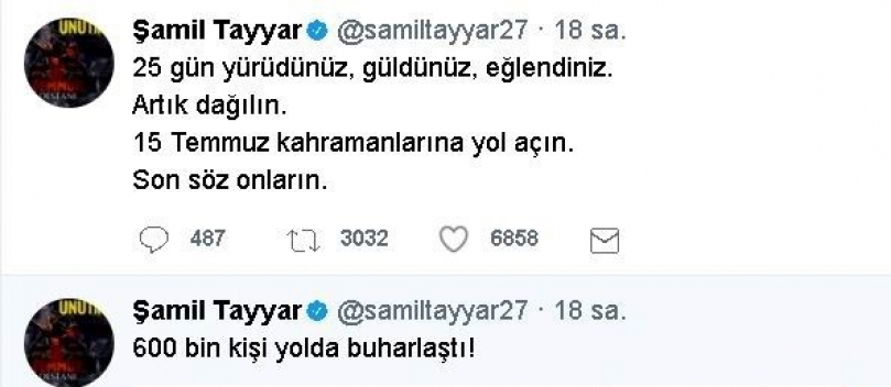 Şamil Tayyar’dan CHP’ye 15 Temmuz göndermesi