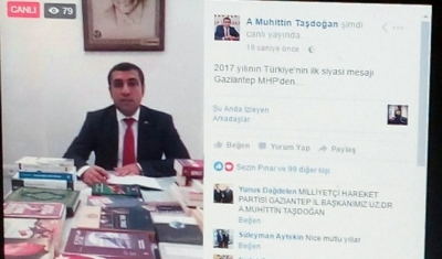 MHP Gaziantep İl Başkanı yeni yıla takipçilerine canlı yayında mesaj vererek girdi