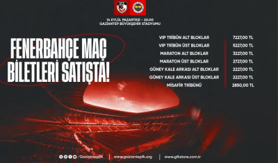 Gaziantep FK - Fenerbahçe biletleri satışta