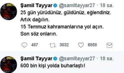 Şamil Tayyar’dan CHP’ye 15 Temmuz göndermesi