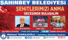 Şahinbey Belediyesi’nden Şehitleri Anma Gecesine Davet